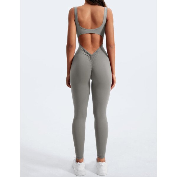 YEOREO Overol sin mangas para mujer, sexy, sin espalda, para gimnasio, bodycon, Lizvette, espalda en V, fruncido, overol - Image 42