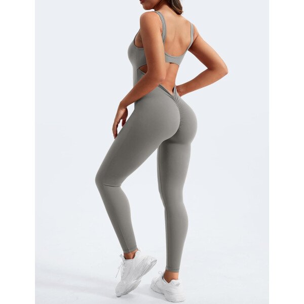 YEOREO Overol sin mangas para mujer, sexy, sin espalda, para gimnasio, bodycon, Lizvette, espalda en V, fruncido, overol - Image 44
