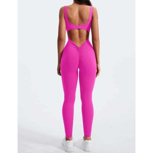 YEOREO Overol sin mangas para mujer, sexy, sin espalda, para gimnasio, bodycon, Lizvette, espalda en V, fruncido, overol - Image 47