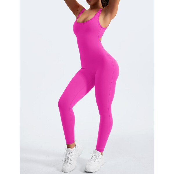 YEOREO Overol sin mangas para mujer, sexy, sin espalda, para gimnasio, bodycon, Lizvette, espalda en V, fruncido, overol - Image 48