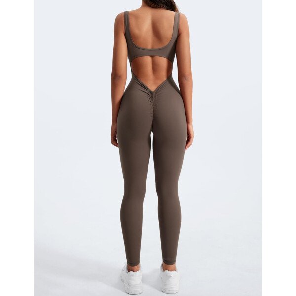 YEOREO Overol sin mangas para mujer, sexy, sin espalda, para gimnasio, bodycon, Lizvette, espalda en V, fruncido, overol - Image 52