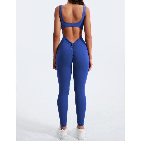 YEOREO Overol sin mangas para mujer, sexy, sin espalda, para gimnasio, bodycon, Lizvette, espalda en V, fruncido, overol - Image 57