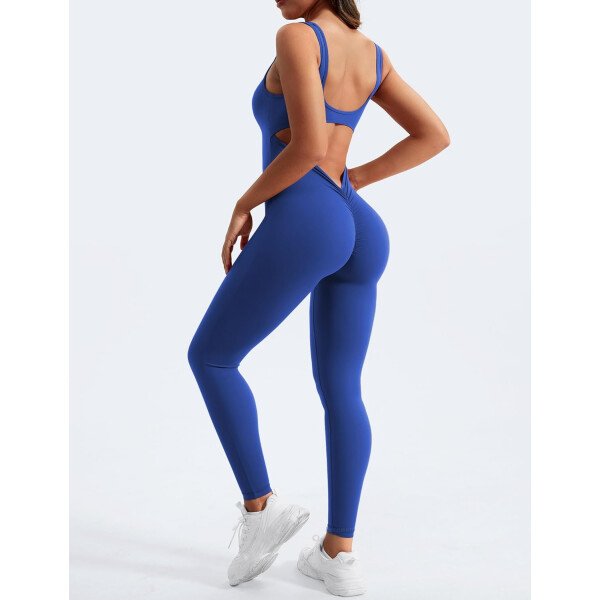 YEOREO Overol sin mangas para mujer, sexy, sin espalda, para gimnasio, bodycon, Lizvette, espalda en V, fruncido, overol - Image 59