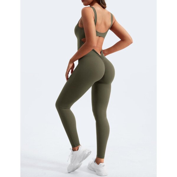 YEOREO Overol sin mangas para mujer, sexy, sin espalda, para gimnasio, bodycon, Lizvette, espalda en V, fruncido, overol - Image 64