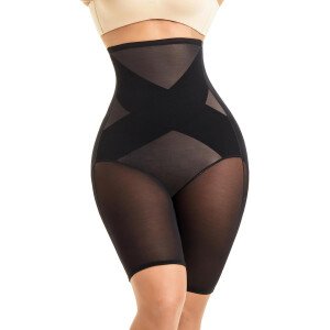 MOVWIN Fajas moldeadoras de cintura alta para mujer, con levantamiento de glúteos, pantalones cortos moldeadores de cuerpo más delgados para el muslo