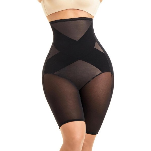 MOVWIN Fajas moldeadoras de cintura alta para mujer, con levantamiento de glúteos, pantalones cortos moldeadores de cuerpo más delgados para el muslo
