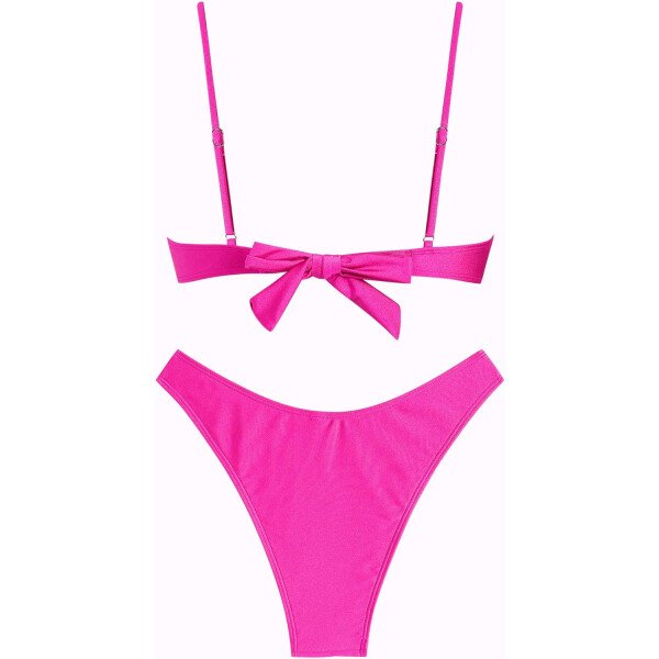 ZAFUL Conjunto de bikini de corte alto para mujer, traje de baño sexy de dos piezas con aros, traje de baño brasileño atrevido recortado lindo traje de baño - Imagen 14