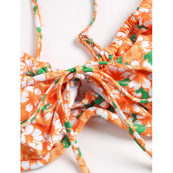 ZAFUL Conjunto de bikini de corte alto para mujer, traje de baño sexy de dos piezas con aros, traje de baño brasileño atrevido recortado lindo traje de baño - Imagen 29