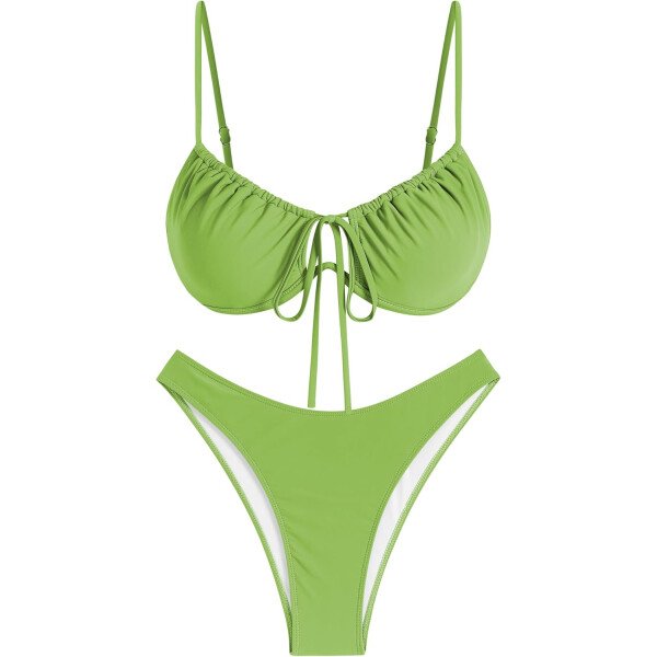 ZAFUL Conjunto de bikini de corte alto para mujer, traje de baño sexy de dos piezas con aros, traje de baño brasileño atrevido recortado lindo traje de baño - Imagen 135