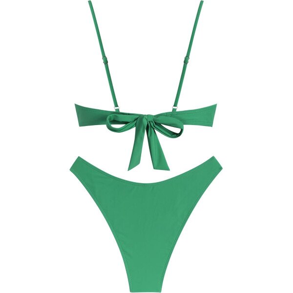 ZAFUL Conjunto de bikini de corte alto para mujer, traje de baño sexy de dos piezas con aros, traje de baño brasileño atrevido recortado lindo traje de baño - Imagen 150