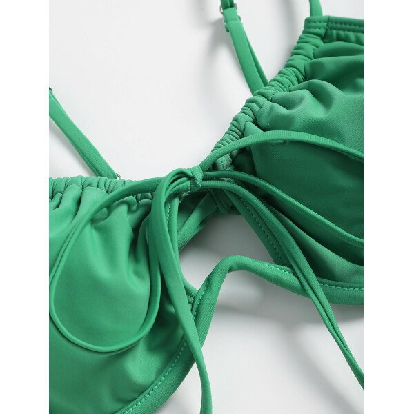 ZAFUL Conjunto de bikini de corte alto para mujer, traje de baño sexy de dos piezas con aros, traje de baño brasileño atrevido recortado lindo traje de baño - Imagen 151