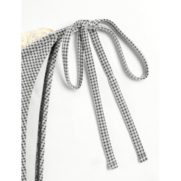 ZAFUL Conjunto de bikini de corte alto para mujer, traje de baño sexy de dos piezas con aros, traje de baño brasileño atrevido recortado lindo traje de baño - Imagen 187