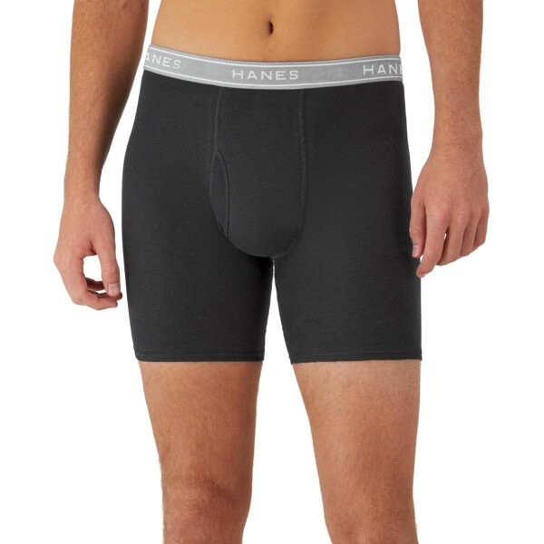 Hanes Calzoncillos tipo bóxer para hombre, ropa interior de algodón suave y transpirable con cintura ComfortFlex, paquete múltiple - Image 3