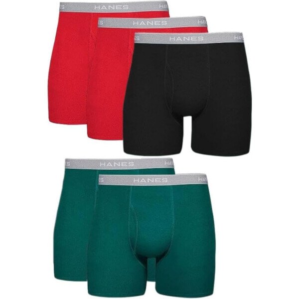 Hanes Calzoncillos tipo bóxer para hombre, ropa interior de algodón suave y transpirable con cintura ComfortFlex, paquete múltiple - Image 13