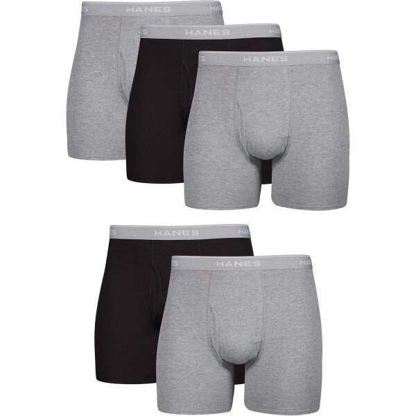 Hanes Calzoncillos tipo bóxer para hombre, ropa interior de algodón suave y transpirable con cintura ComfortFlex, paquete múltiple - Image 14
