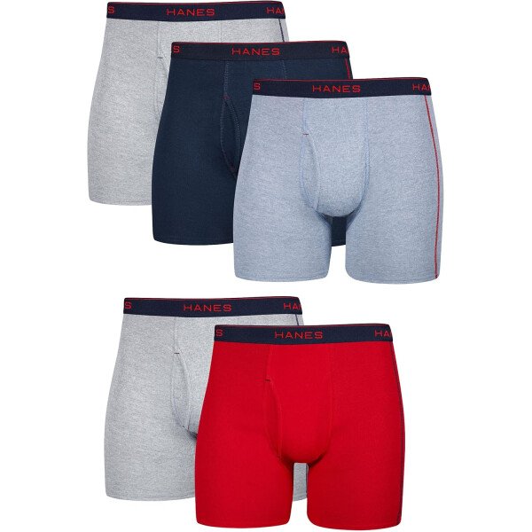 Hanes Calzoncillos tipo bóxer para hombre, ropa interior de algodón suave y transpirable con cintura ComfortFlex, paquete múltiple - Image 15