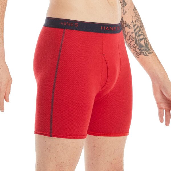 Hanes Calzoncillos tipo bóxer para hombre, ropa interior de algodón suave y transpirable con cintura ComfortFlex, paquete múltiple - Image 16
