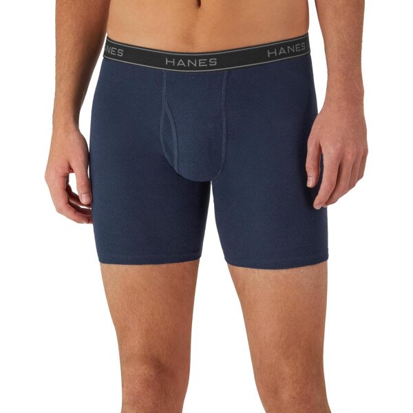 Hanes Calzoncillos tipo bóxer para hombre, ropa interior de algodón suave y transpirable con cintura ComfortFlex, paquete múltiple - Image 20