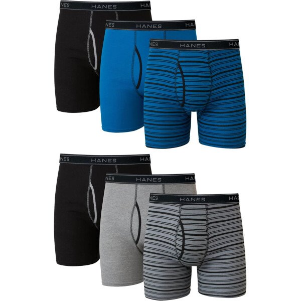 Hanes Calzoncillos tipo bóxer para hombre, ropa interior de algodón suave y transpirable con cintura ComfortFlex, paquete múltiple - Image 25