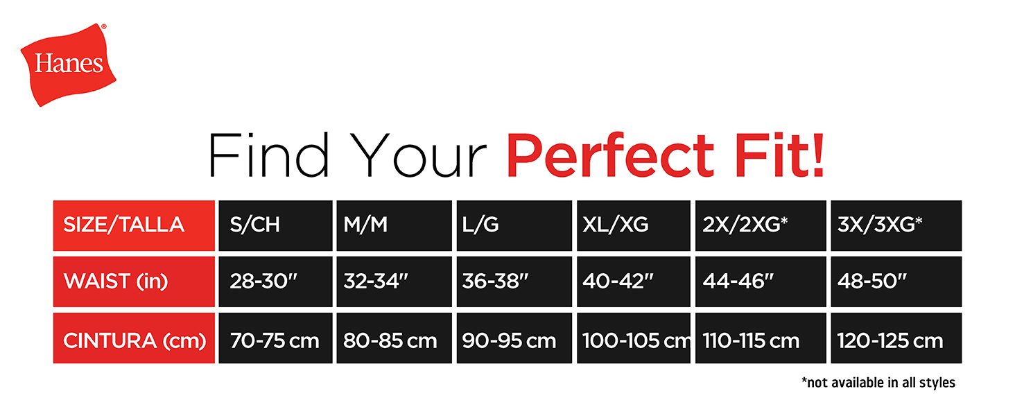 MUW Size Chart