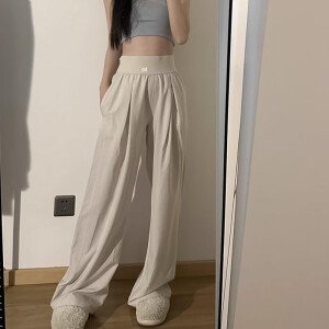 Pantalones deportivos rectos sueltos para Fitness Yoga transpirable al aire libre Casual correr pantalones de pierna ancha