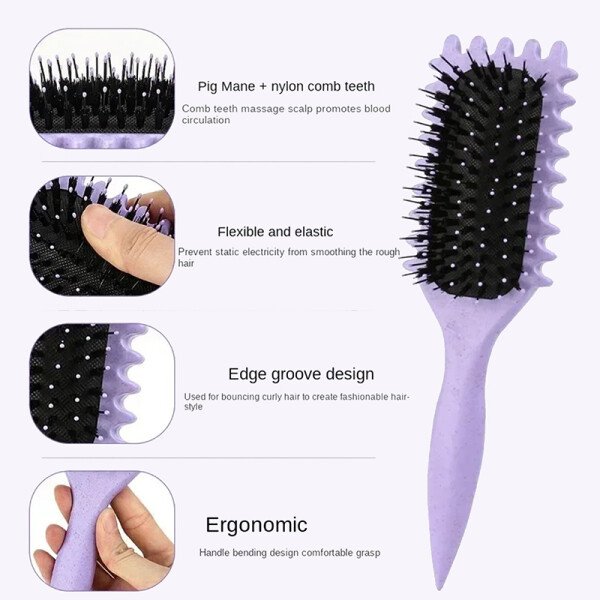 Nueva moda masaje peine con cojín de aire estilo que rebota peine de pelo rizado Airbag peine de peluquería peine de pelo ondulado grande - Image 4