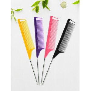 Pro cola puntiaguda salón de peluquería peinado peine antiestático cepillo de pelo aguja de acero Pin peines de cola de rata accesorios de peluquero
