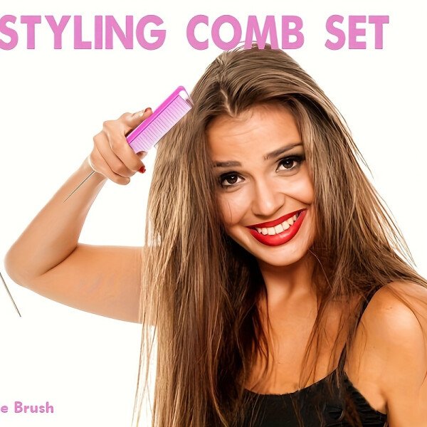Juego de peinado de 8 piezas, botella de spray de 6,76 oz y cepillo de nailon para el cabello, peine de cola de ratón, cepillo para el cabello con control de bordes y herramienta para cola de cabello - Imagen 6