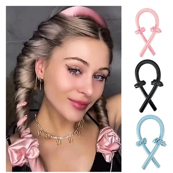 Productos para el cabello, varilla rizadora sin calor, diadema sin calor, cinta para rizos de seda, rodillos para el cabello, diadema suave para dormir, accesorios para el cabello perezoso - Image 2