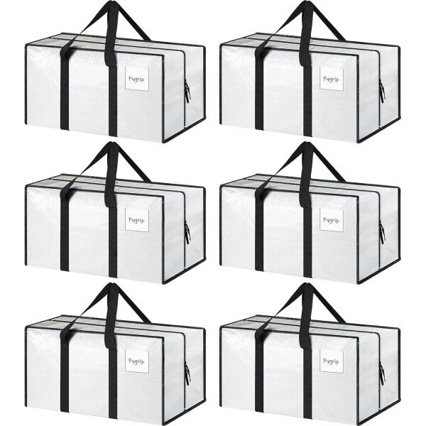 Paquete de 6 bolsas de mudanza grandes extra resistentes con cremallera fuerte y asas cómodas, bolsas de almacenamiento de ropa resistentes y duraderas, cajas de mudanza azules para suministros - Imagen 40