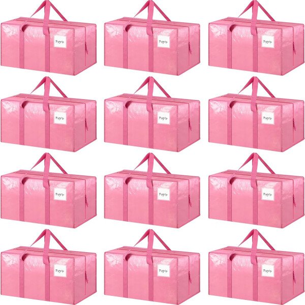 Paquete de 6 bolsas de mudanza grandes extra resistentes con cremallera fuerte y asas cómodas, bolsas de almacenamiento de ropa resistentes y duraderas, cajas de mudanza azules para suministros - Imagen 41