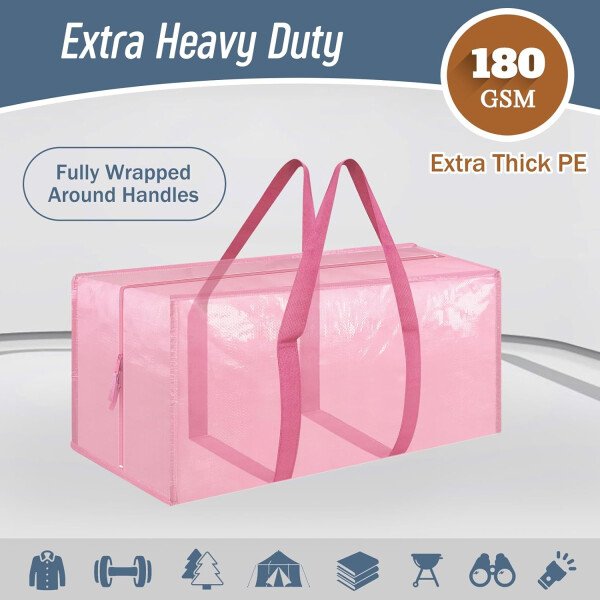 Paquete de 6 bolsas de mudanza grandes extra resistentes con cremallera fuerte y asas cómodas, bolsas de almacenamiento de ropa resistentes y duraderas, cajas de mudanza azules para suministros - Imagen 42