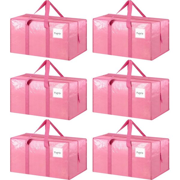 Paquete de 6 bolsas de mudanza grandes extra resistentes con cremallera fuerte y asas cómodas, bolsas de almacenamiento de ropa resistentes y duraderas, cajas de mudanza azules para suministros - Imagen 48