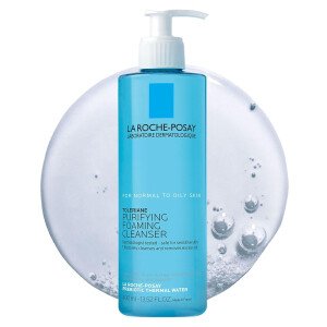 La Roche-Posay Toleriane Limpiador facial espumante purificador, niacinamida + ceramidas + agua térmica prebiótica, lavado facial sin aceite para piel grasa, limpiador de poros seguro para pieles