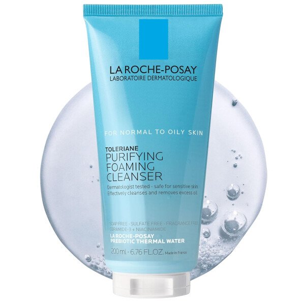 La Roche-Posay Toleriane Limpiador facial espumante purificador, niacinamida + ceramidas + agua térmica prebiótica, lavado facial sin aceite para piel grasa, limpiador de poros seguro para pieles - Image 17
