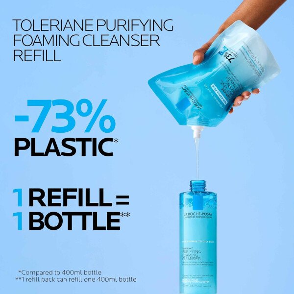 La Roche-Posay Toleriane Limpiador facial espumante purificador, niacinamida + ceramidas + agua térmica prebiótica, lavado facial sin aceite para piel grasa, limpiador de poros seguro para pieles - Image 21