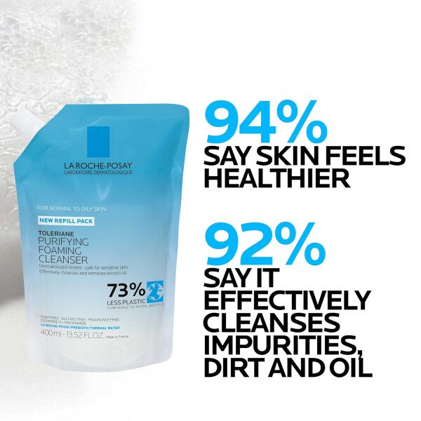 La Roche-Posay Toleriane Limpiador facial espumante purificador, niacinamida + ceramidas + agua térmica prebiótica, lavado facial sin aceite para piel grasa, limpiador de poros seguro para pieles - Image 31