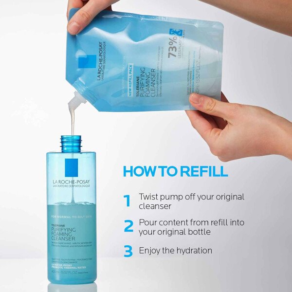 La Roche-Posay Toleriane Limpiador facial espumante purificador, niacinamida + ceramidas + agua térmica prebiótica, lavado facial sin aceite para piel grasa, limpiador de poros seguro para pieles - Image 32
