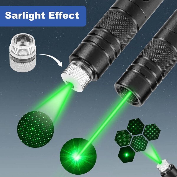 Puntero láser verde de alta potencia, haz láser recargable de largo alcance, carga USB, para senderismo, presentaciones y uso al aire libre (luz verde de grado profesional) - Image 2