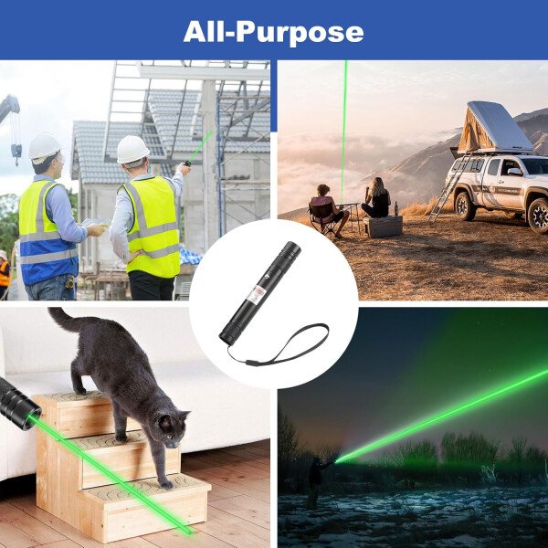 Puntero láser verde de alta potencia, haz láser recargable de largo alcance, carga USB, para senderismo, presentaciones y uso al aire libre (luz verde de grado profesional) - Image 7