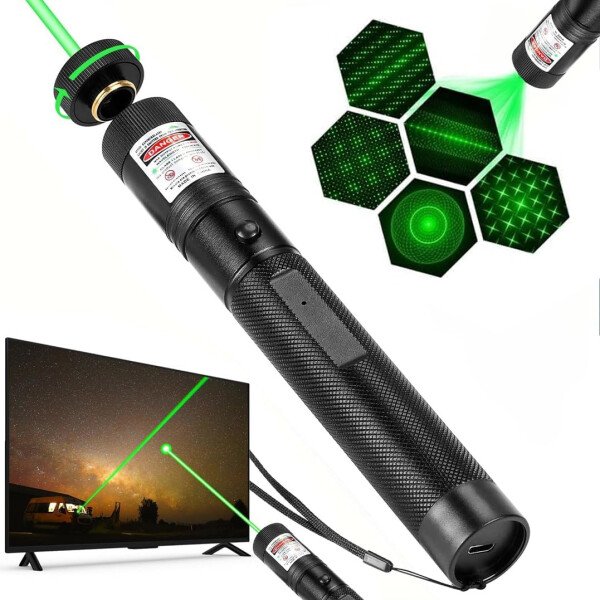 Puntero láser verde de alta potencia, haz láser recargable de largo alcance, carga USB, para senderismo, presentaciones y uso al aire libre (luz verde de grado profesional) - Image 8