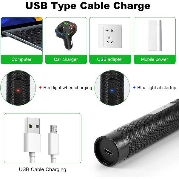 Puntero láser verde de alta potencia, haz láser recargable de largo alcance, carga USB, para senderismo, presentaciones y uso al aire libre (luz verde de grado profesional) - Image 10