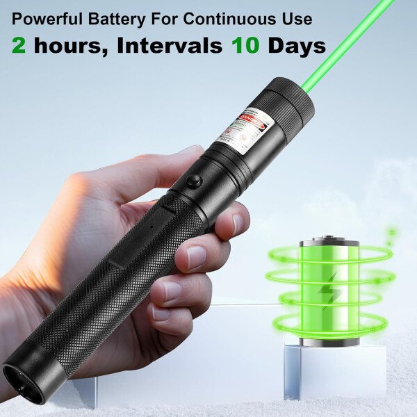 Puntero láser verde de alta potencia, haz láser recargable de largo alcance, carga USB, para senderismo, presentaciones y uso al aire libre (luz verde de grado profesional) - Image 12