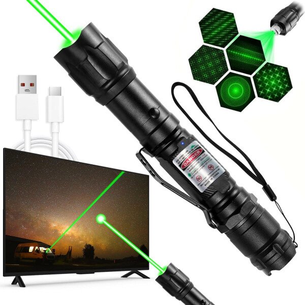 Puntero láser verde de alta potencia, haz láser recargable de largo alcance, carga USB, para senderismo, presentaciones y uso al aire libre (luz verde de grado profesional) - Image 15