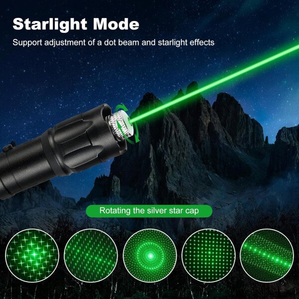 Puntero láser verde de alta potencia, haz láser recargable de largo alcance, carga USB, para senderismo, presentaciones y uso al aire libre (luz verde de grado profesional) - Image 17