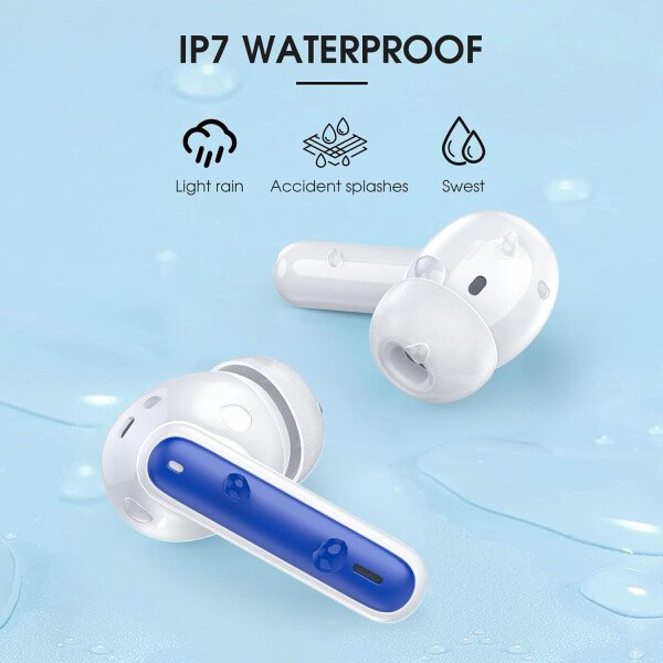 Auriculares inalámbricos Bluetooth 5.3, 40 horas de reproducción con pantalla LED, graves profundos estéreo y cancelación de ruido, auriculares Bluetooth IP7 impermeables para iPhone Android, gris - Image 27