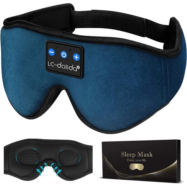 LC-dolida Auriculares para dormir, máscara de dormir 3D Bluetooth inalámbrica con música, audífonos para dormir de lado, máscara de dormir con auriculares Bluetooth altavoces estéreo ultrafinos - Image 16