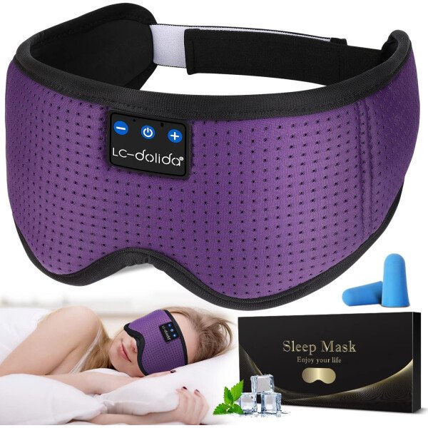 LC-dolida Auriculares para dormir, máscara de dormir 3D Bluetooth inalámbrica con música, audífonos para dormir de lado, máscara de dormir con auriculares Bluetooth altavoces estéreo ultrafinos - Image 17