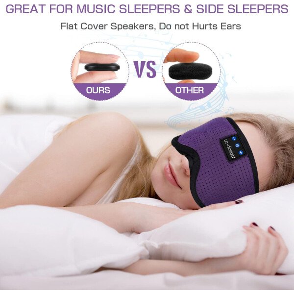 LC-dolida Auriculares para dormir, máscara de dormir 3D Bluetooth inalámbrica con música, audífonos para dormir de lado, máscara de dormir con auriculares Bluetooth altavoces estéreo ultrafinos - Image 19