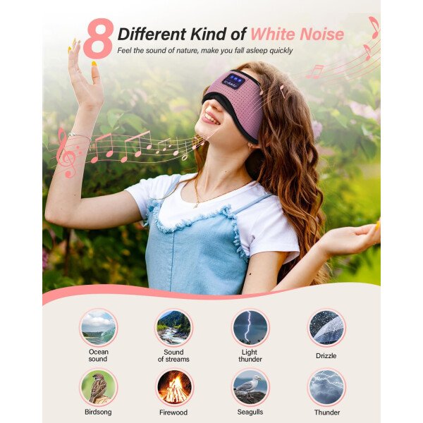 LC-dolida Auriculares para dormir, máscara de dormir 3D Bluetooth inalámbrica con música, audífonos para dormir de lado, máscara de dormir con auriculares Bluetooth altavoces estéreo ultrafinos - Image 31